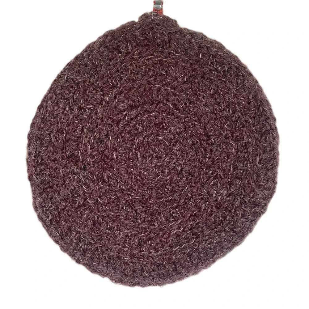 Helena Ruuth Handmade in Ireland Mohair Wool Blend Beret Hat Plum Burgundy Fuzzy